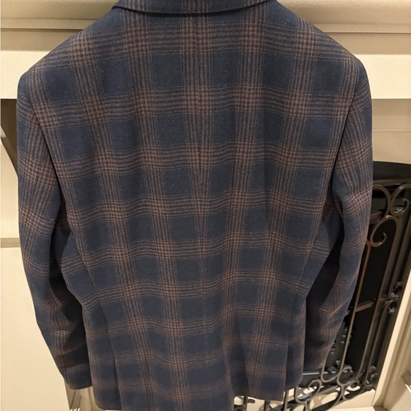 Simons Brown and Blue Sport Coat with Plaid Pattern - Picture 2 of 4